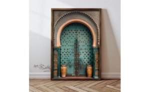 Tablou decorativ Re-Bloom, lemn masiv/MDF, multicolor, 35 x 47 x 3,5 cm - Img 4