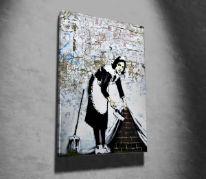 Tablou decorativ Re-Bloom, lemn/panza, alb/negru, 50 x 70 cm - Img 2
