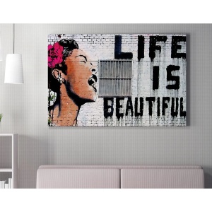 Tablou decorativ Re-Bloom, lemn/panza, multicolor, 50 x 70 cm - Img 4