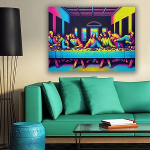 Tablou decorativ Re-Bloom, model Cina Cea De Taina, lemn/panza, multicolor, 50 x 70 cm - Img 2
