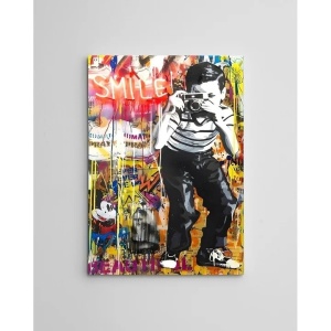 Tablou decorativ Re-Bloom, model fotograf, lemn/panza, multicolor, 50 x 70 cm - Img 4