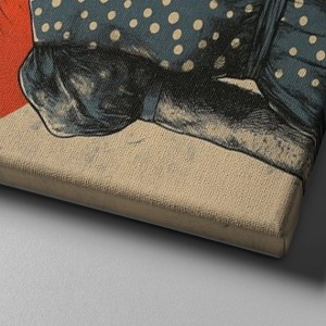 Tablou decorativ Re-Bloom, model iepure, lemn/panza, multicolor, 70 x 100 cm - Img 2