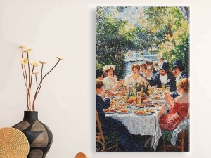 Tablou decorativ Re-Bloom, panza/lemn, multicolor, 45 x 70 cm - Img 4