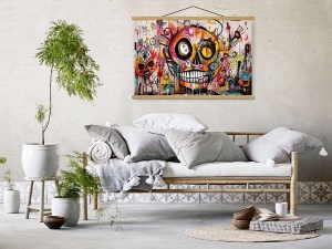 Tablou decorativ Re-Bloom, panza/lemn, multicolor, 50 x 70 cm - Img 2