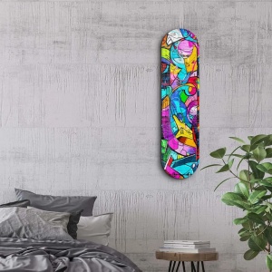 Tablou decorativ Re-Bloom, sticla securizata, multicolor, 20 x 80 cm - Img 2