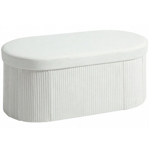 Taburet cu spatiu de depozitare Re-Bloom, pliabil, catifea/MDF/spuma, 76 x 38 x 35 cm, Resigilat, Grad A