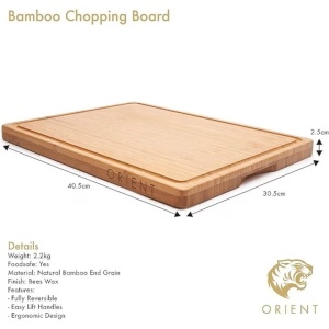 Tocator din Lemn Natural de Bambus, Orient, Canelura pentru scurgerea sucului, 40.5 x 30.5, Resigilat, Grad A - Img 2