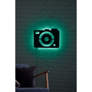 Wallity decor de perete LED Dani, MDF 2.7mm, 40x30 cm, 60 LED/m, adaptor 12V 1A, cablu 375 cm, 20.16W, negru - Verificat A · Re-Bloom - Img 3