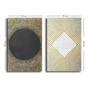 Wallity set 2 tablouri decorative canvas, 2x45x70 cm, panza 100% 2.8mm, rama lemn pin 100%, multicolor - Verificat A · Re-Bloom - Img 2