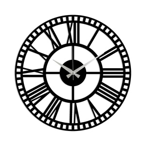 Wallxpert ceas de perete decorativ, metal 100% grosime 1.5mm, 48x48 cm, mecanism AA, negru - Verificat A · Re-Bloom