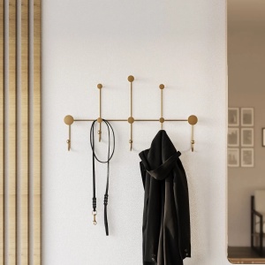 Wallxpert cuiere de perete metal, 80x45x10 cm, grosime 9mm, capacitate 10 kg, 1.068 kg, auriu - Verificat A · Re-Bloom - Img 5
