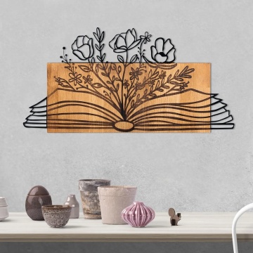 Wallxpert decor de perete 74x37 cm, metal 100% grosime 1.2mm, cadru lemn 3cm, negru si nuc - Verificat B · Re-Bloom - Img 5