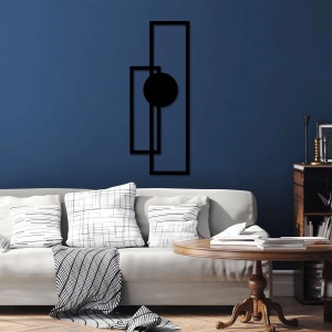 Wallxpert decor de perete din metal, 32x85 cm, grosime 1.5mm, 0.83 kg, design modern, negru - Verificat A · Re-Bloom - Img 2