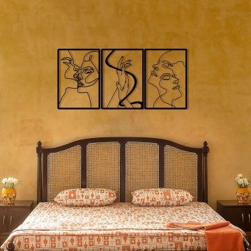 Wallxpert set 3 piese decor de perete 109x50 cm, metal 100% grosime 1.2mm, negru - Verificat A · Re-Bloom - Img 5
