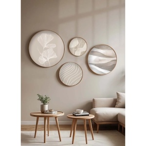 Wallxpert set 4 tablouri decorative lemn masiv, 45x45 + 36x36 + 27x27 + 18x18 cm, grosime 1.5 cm, multicolor - Verificat A · Re-Bloom - Img 2