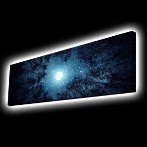 Wallxpert tablou canvas LED, 30x90 cm, poliester 100%, rama lemn 100% 3.5-4 cm, iluminat spate, 9V, multicolor - Verificat A · Re-Bloom - Img 3