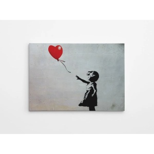 Wallxpert tablou decorativ canvas inspirat Banksy, 50x70 cm, 50% bumbac/50% poliester, imprimare digitala, cadru lemn 2x3 cm, multicolor - Verificat A · Re-Bloom