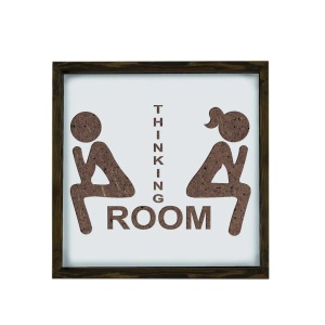 Wallxpert tablou decorativ inramat, 34x34 cm, MDF 3mm, gravura laser, cadru lemn pin solid 3.5cm, maro/alb - Verificat A · Re-Bloom