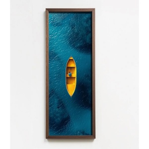Wallxpert tablou decorativ inramat, 40x120 cm, MDF 3mm, imprimare UV, cadru lemn pin 3.5mm, format panoramic, multicolor - Verificat B · Re-Bloom