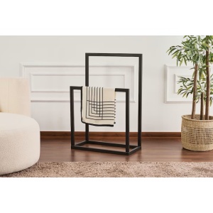 Woody Fashion suport prosoape, metal 100%, 25x60x90 cm, negru - Verificat A · Re-Bloom - Img 2