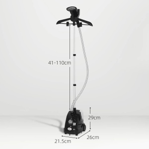 Aparat vertical de calcat cu abur Re-Bloom, 1.4L, extensibil, ABS/polipropilena, negru, 26 x 21,5 x 29 cm, Resigilat, Grad A - Img 3