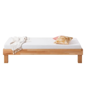 AresWOOD cadru pat 90x200 cm, lemn masiv fag uleiat, inaltime 37 cm, natur - Verificat A · Re-Bloom - Img 4
