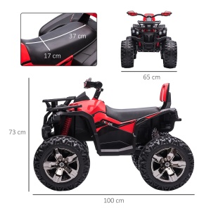 ATV electric copii Re-Bloom, 12V 10AH, metal/PP, 100x65x73 cm, faruri+pedale, 3-8 km/h, autonomie 45 min, varsta 3-5 ani, 30 kg, rosu/negru - Verificat A · Re-Bloom - Img 2