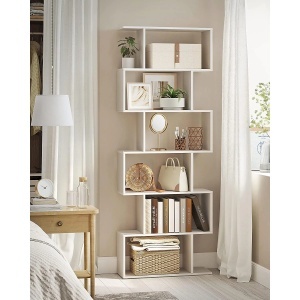 Biblioteca Vasagle, lemn, alb, 70 x 24 x 190,5 cm, Resigilat, Grad A - Img 4