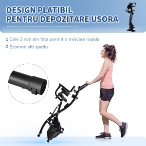 Bicicleta fitness pliabila Re-Bloom, 8 nivele de rezistenta, otel/ABS, negru, 105 x 48 x 118 cm, Resigilat, Grad A - Img 6