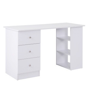 Birou cu sertare si rafturi Re-Bloom, MDF/metal, alb, 120 x 49 x 72 cm, Resigilat, Grad A