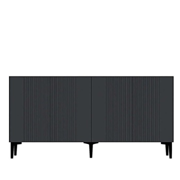 Bufet Corsa 150x32x75 cm, PAL 18mm, 3 compartimente, picioare 15 cm, fixabil perete, antracit - Verificat A · Re-Bloom