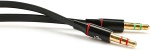 Cablu splitter Audio Smartera Jack 3.5mm tata la 2x 3.5mm mama, aur 24K, negru, 20 cm - Img 2
