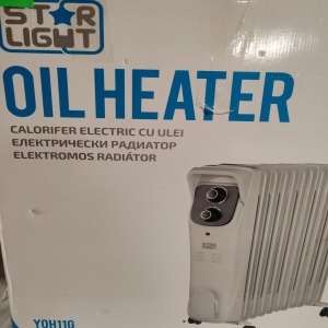 Calorifer electric cu ulei Star-Light YOH11G, 2500 W, 11 elementi 145 x 582 mm, 5 canale ulei, 3 trepte de putere, Termostat reglabil, Indicator luminos, Gri, Resigilat, Grad A - Img 2