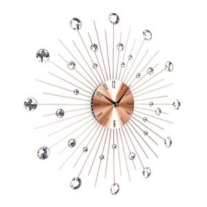 Ceas de perete Stringfellow, plastic/metal, cupru/transparent, 50 cm - Img 2