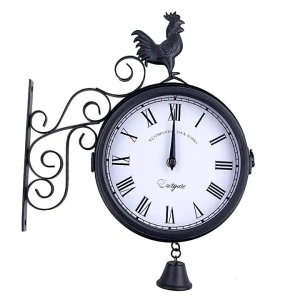 Ceas de perete vintage Rosalind Wheeler, metal/sticla, negru
