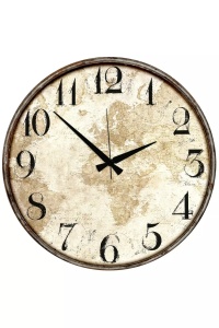 Ceas decorativ de perete MDF 100% grosime 5mm, 50x50 cm, maro/negru - Verificat A · Re-Bloom