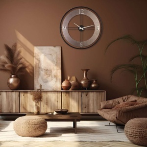 Ceas decorativ de perete Re-Bloom, MDF/metal, argintiu, 62 x 62 cm - Img 3