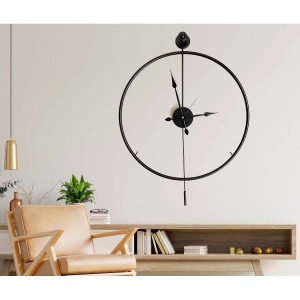 Ceas decorativ de perete Re-Bloom, metal, negru, 58 x 80 x 7 cm - Img 5