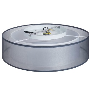Chloe plafoniera 3 lumini LED, 50x50x16 cm, 24W 2880lm 3000K, cadru fier nichelat, abajur textil, gri/argintiu - Verificat A · Re-Bloom - Img 3