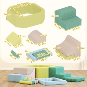 Circuit de motricitate bebelusi cu piscina de bile, velvet/spuma 28D, 160x137.5x30 cm, husa lavabila, capacitate 45kg, varsta 18 luni+, certificat EN71, multicolor - Verificat A · Re-Bloom - Img 6