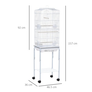 Colivie pentru pasari Re-Bloom, metal/lemn/PS, alb, 46.5 x 36 x 157 cm, Resigilat, Grad A - Img 3