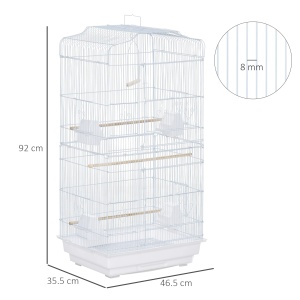 Colivie pentru pasari Re-Bloom, metal/plastic, alb, 46,5 x 35,5 x 92 cm, Resigilat, Grad A - Img 3