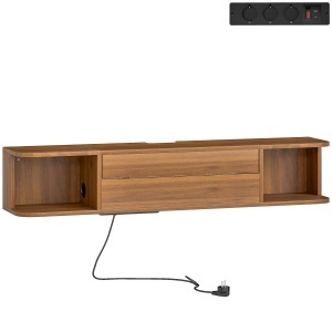 Comoda TV suspendata Re-Bloom, PAL, 120x24x22.4 cm, pana la 50", prize AC+USB-A+USB-C, orificii cabluri, 45 kg, nuc - Verificat A · Re-Bloom