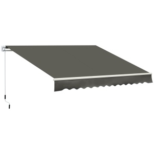 Copertina retractabila de exterior Re-Bloom, aluminiu/metal/poliester, 350x250 cm, deschidere manuala cu manivela, gri - Verificat A · Re-Bloom