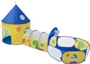 Cort de joaca pentru copii Songmics, 3 in 1, metal/poliester, multicolor, Resigilat, Grad A