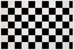 Covoras de baie YOSOOLL, poliester, alb/negru, 50 x 80 cm