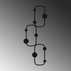 Cuier de perete din metal 28x5x70 cm, grosime Ø9 mm, capacitate 10 kg, montare perete, negru - Verificat A · Re-Bloom - Img 5