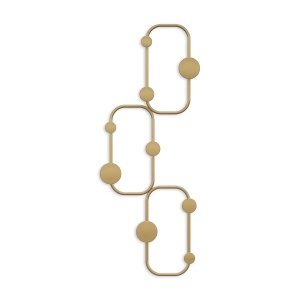 Cuier de perete Re-Bloom, metal, auriu, 28 x 5 x 70 cm