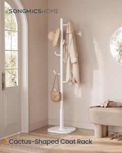 Cuier Songmics, otel/MDF, alb, 40 x 40 x 175,3 cm, Resigilat, Grad A - Img 4