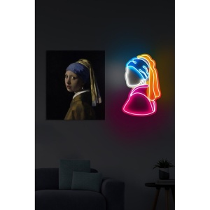 Decor de perete LED neon model femeie, PVC/spuma, 47x25x2 cm, benzi neon IP67, adaptor 12V 2A, cablu 375 cm, multicolor - Verificat A · Re-Bloom - Img 4